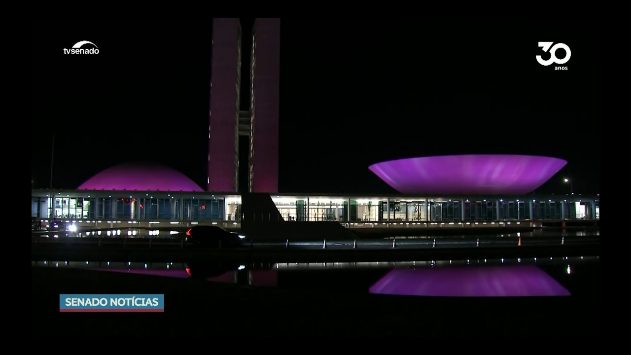 Congresso Nacional se ilumina no Agosto Lilás — Senado Notícias